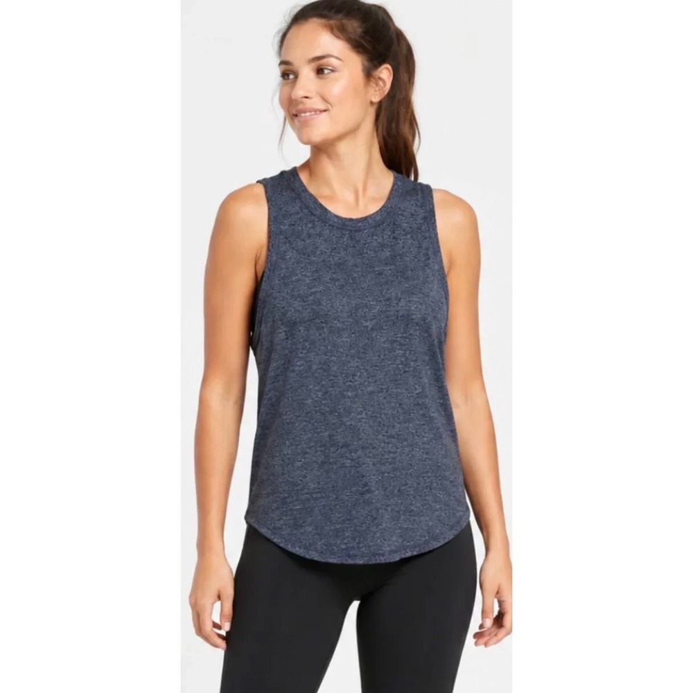Athleta Breezy Tank Top Womens 2X Heathered Navy Blue Activewear 511863